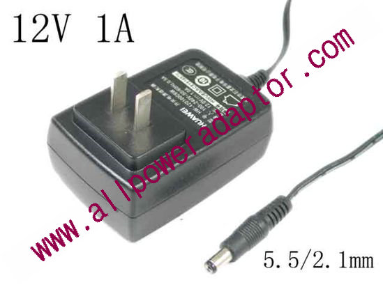 Huawei HW-12100C6W AC Adapter 5V-12V 12V 1A, 5.5/2.1mm, US 2-Pin, New - Click Image to Close