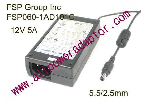 FSP Group Inc FSP060-1AD101C AC Adapter 5V-12V 12V 5A, Barrel 5.5/2.5mm, IEC C14