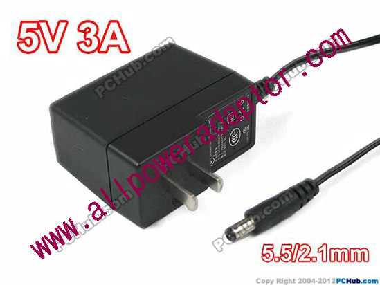 LEI / Leader MU18-D050300-A2 AC Adapter 5V-12V 5V 3A, 5.5/2.1mm, US 2-Pin Plug