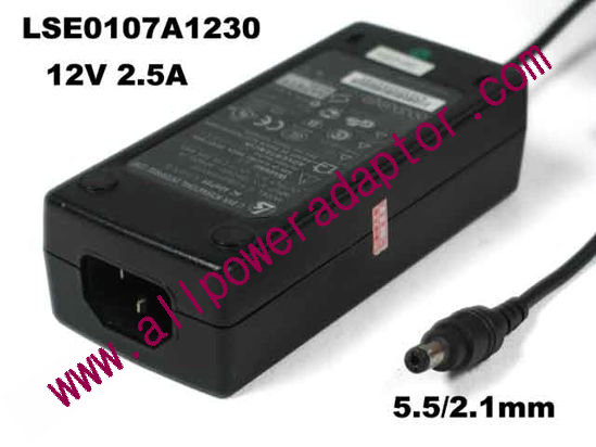 Li Shin LSE0107A1230 AC Adapter 5V-12V 12V 2.5A, Barrel 5.5/2.1mm, IEC C14