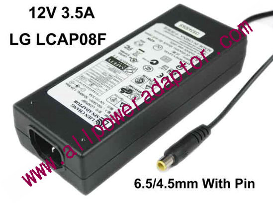 LG AC Adapter 5V-12V LCAP08F, 6.5/4.5mm With Pin, IEC C14, 12V 3.5A