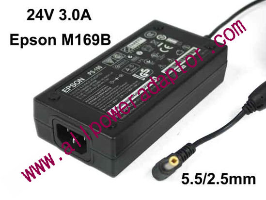 Epson M169B AC Adapter 24V 2.5A, 5.5/2.5mm, New