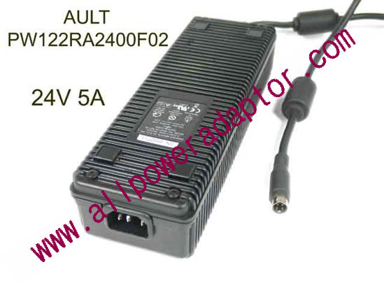 AULT PW122RA2400F02 AC Adapter 24V 5A, 4P P14=V , C14