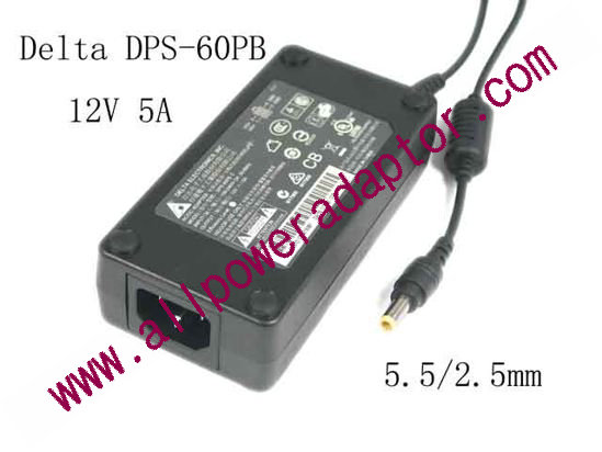 Delta Electronics DPS-60PB A AC Adapter 5V-12V 12V 5A, 5.5/2.5mm, C14
