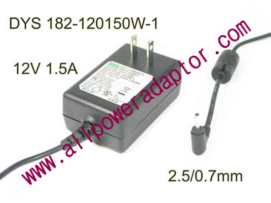 DYS DYS182-120150W-1 AC Adapter 5V-12V 12V 1.5A, 2.5/0.7mm, US 2P