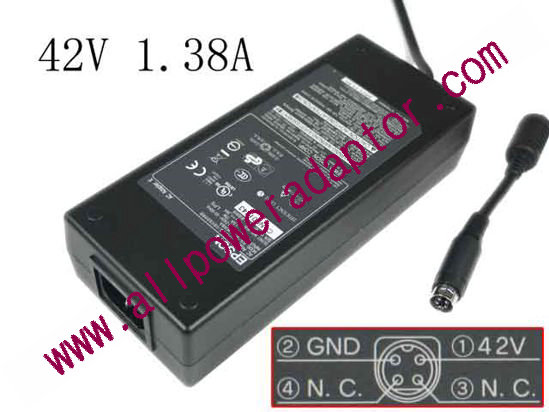 NEW Epson M248A AC Adapter 42V 1.38A, 4P P1=V P2=GND , C14
