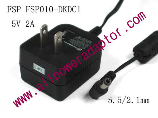 FSP Group Inc FSP010-DKDC1 AC Adapter 5V-12V 5V 2A, 5.5/2.1mm, US 2P