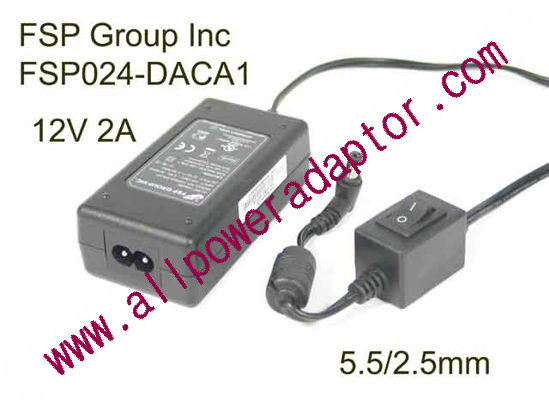 FSP Group Inc FSP024-DACA1 AC Adapter 5V-12V 12V 2A, 5.5/2.5mm, 2-Prong