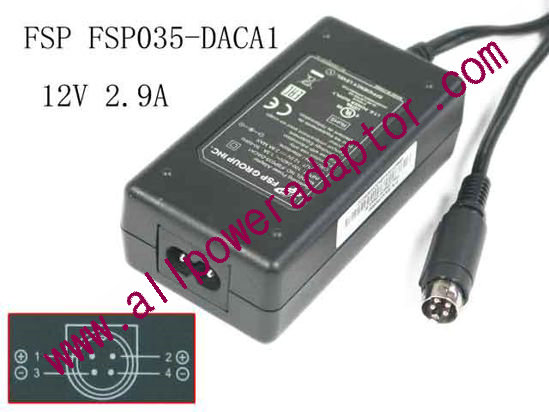 FSP Group Inc FSP035-DACA1 AC Adapter 5V-12V 12V 2.9A, 4P P14=V , 2-Prong