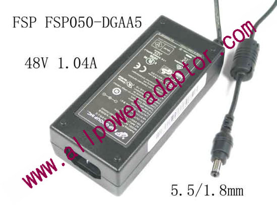 FSP Group Inc FSP050-DGAA5 AC Adapter 48V 1.04A, 5.5/1.8mm, C14