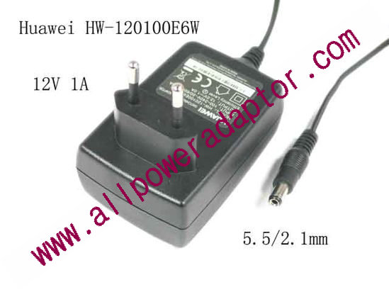 Huawei HW-120100E6W AC Adapter 5V-12V 12V 1A, 5.5/2.1mm, EU 2P, Type A, New