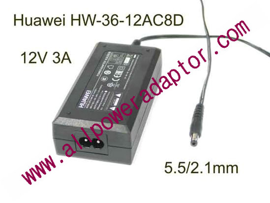Huawei HW-36-12AC8D AC Adapter 5V-12V 12V 3A, Barrel 5.5/2.1mm, 2-Prong - Click Image to Close