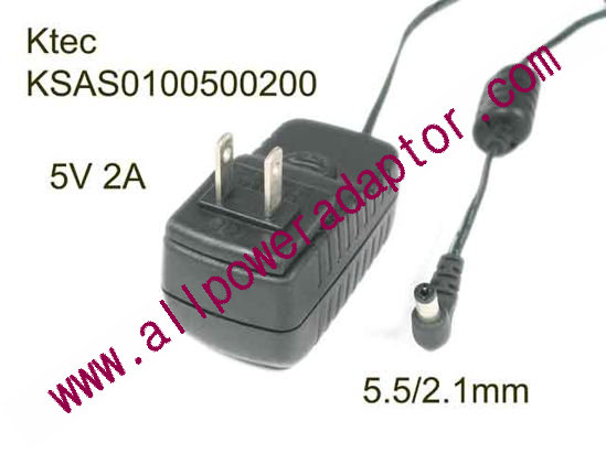 Ktec KSAS0100500200D5 AC Adapter 5V-12V 5V 2A, 5.5/2.1mm, US 2P