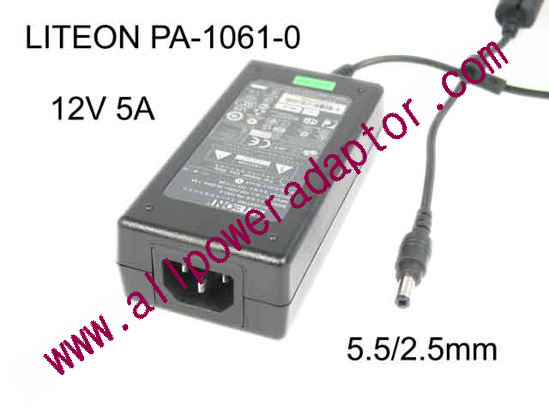 LITE-ON PA-1061-0 AC Adapter 5V-12V 12V 5A, 5.5/2.5mm, C14