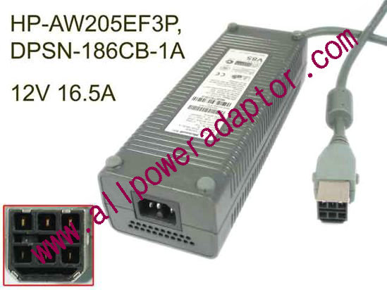 Microsoft HP-AW205EF3P AC Adapter 5V-12V 12V 16.5A, 6H tip, C14