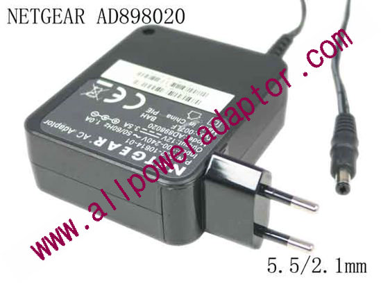 NETGEAR AD898020 AC Adapter 5V-12V 12V 3.5A, 5.5/2.1mm, EU 2P