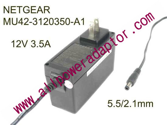 NETGEAR MU42-3120350-A1 AC Adapter 5V-12V 12V 3.5A, 5.5/2.1mm, US 2P