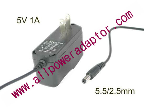 AOK OEM Power AC Adapter 5V-12V 5V 1A, 5.5/2.5mm, US 2P