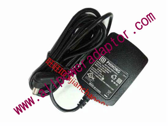 PHIHONG PSA15R-060P AC Adapter 5V-12V 6V 3A, Barrel 5.5/2.1mm, EU 2-Pin Plug
