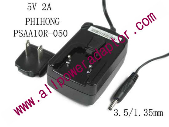 PHIHONG PSAA10R-050 AC Adapter 5V-12V 5V 2A, 3.5/1.35mm, US 2P