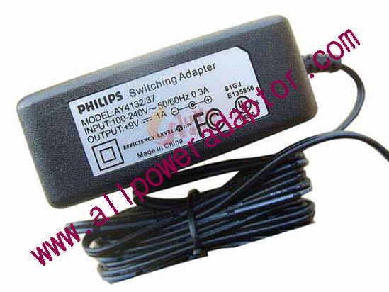 Philips AC Adapter 5V-12V 9V 1A, 4.0/1.7mm, US 2P