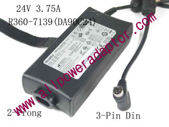 ResMed 369102 AC Adapter 24V 3.75A, 3P, 2-Prong