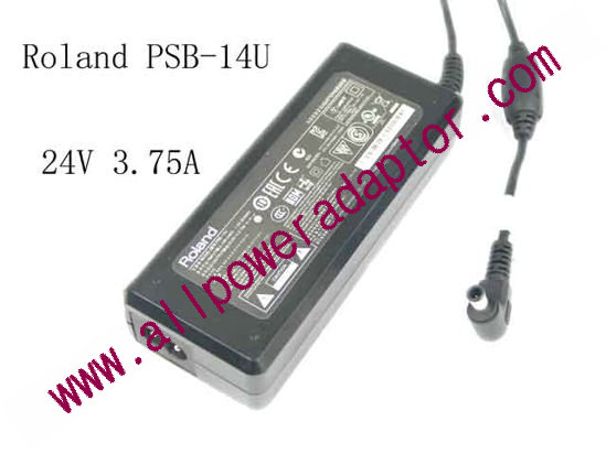 Roland PSB-14U AC Adapter 24V 3.75A, 5.0/3.0mm With Pin, 2-Prong