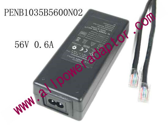 SL Power PENB1035B5600N02 AC Adapter 56V 0.6A, RJ-45 X 2, 2-Prong