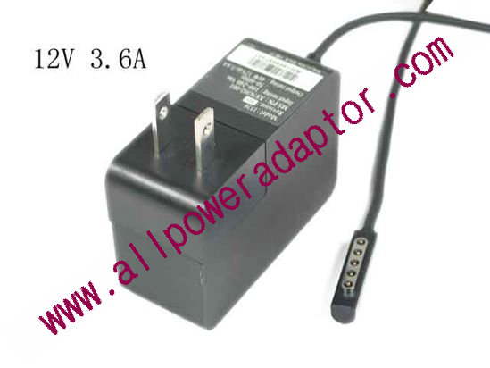 AOK OEM Power AC Adapter 5V-12V 12V 3.6A, Surface Pro, US 2-Pin Plug, 1536