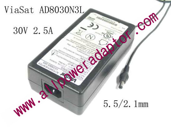 ViaSat AD8030N3L AC Adapter 30V 2.5A, 5.5/2.5mm, C14