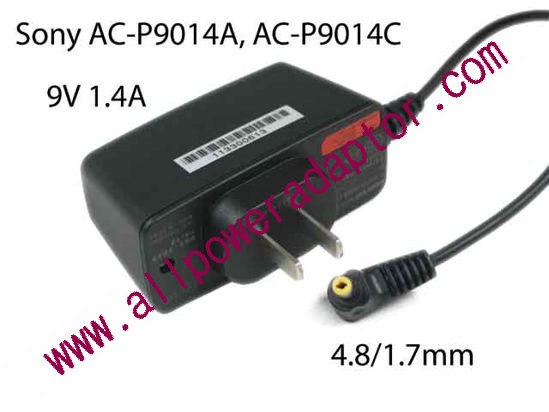 Sony AC Adapter 5V-12V 9V 1.4A, 4.8/1.7mm, US 2P, Z99