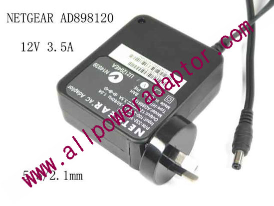 NETGEAR AD898120 AC Adapter 5V-12V 12V 3.5A, Barrel 5.5/2.1mm, AU 2-Pin Plug