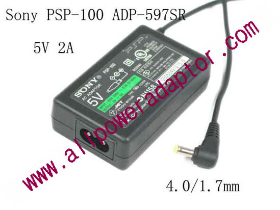 Sony AC Adapter 5V-12V 5V 2A, Barrel 4.0/1.7mm, 2-Prong, ADP-597SR, PSP-1