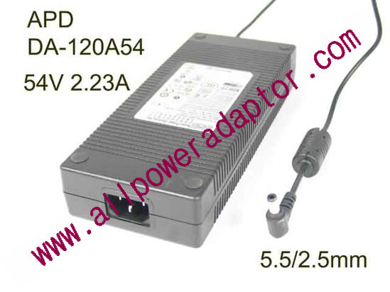 APD / Asian Power Devices DA-120A54 AC Adapter 54V 2.23A, 5.5/2.5mm, C14, New