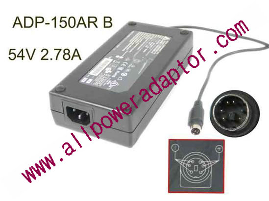 Delta Electronics ADP-150AR AC Adapter 54V 2.78A, 6P P123=V- P345=V , C14