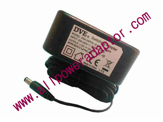 DVE DSA-24PFD-15 AC Adapter 5V-12V 12V 2A, 5.5/2.5mm, UK 3P Plug