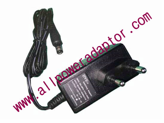 DVE DSA-26PFA-15 AC Adapter 5V-12V 12V 2A, 5.5/2.1mm, EU 2P Plug, New