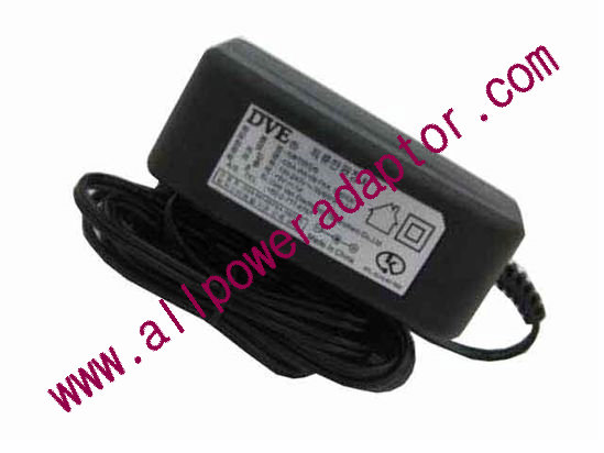 DVE DSA-9W-09 AC Adapter 5V-12V 9V1A, 5.5/2.1mm, EU 2P Plug, New