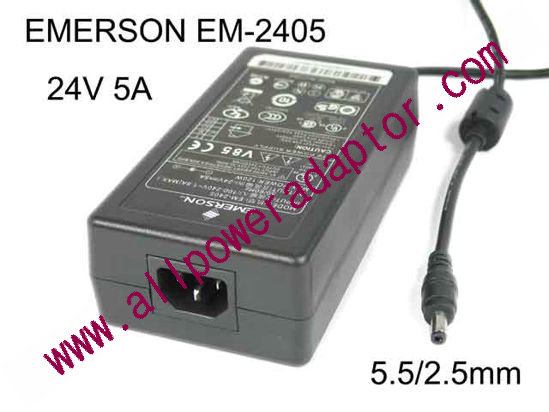 EMERSON EM-2405 AC Adapter 24V 5A, 5.5/2.5mm, C14