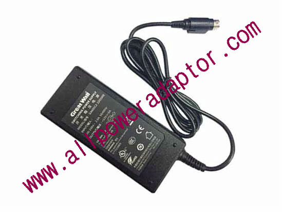 Great Wall GA60SC2-1205000 AC Adapter 5V-12V 12V 5A, 3-Pin Din, C14, New