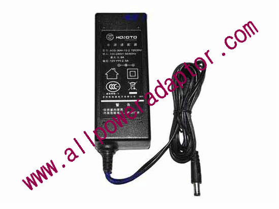 HOIOTO ADS-36AI-12-2 AC Adapter 5V-12V 12V 2.5A, 5.5/2.5mm, 2P