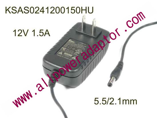 Ktec KSAS0241200150HU AC Adapter 5V-12V 12V 1.5A, 5.5/2.1mm, US 2P Plug , New