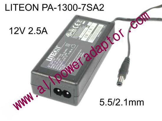 LITE-ON PA-1300-7SA2 AC Adapter 5V-12V 12V 2.5A, 5.5/2.1mm, 2P, New