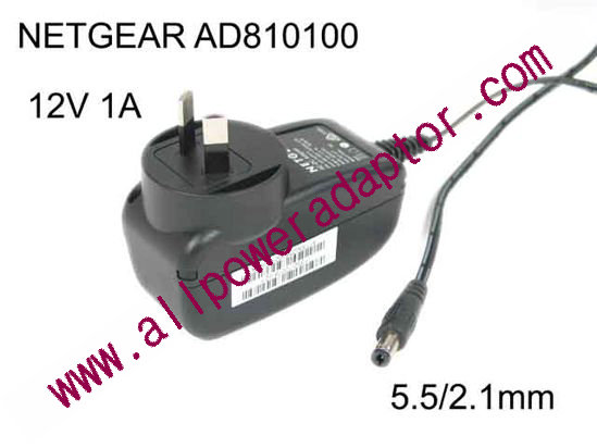 NETGEAR AD810100 AC Adapter 5V-12V 12V 1A, 5.5/2.1mm, AU 2P Plug, New