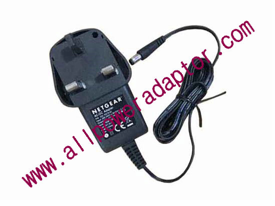 NETGEAR AD810200 AC Adapter 5V-12V 12V 1A, 5.5/2.1mm, UK 3P Plug, New