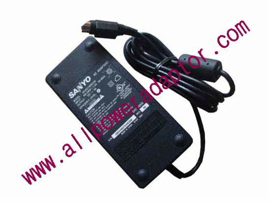 Sanyo AC Adapter (Sanyo) AC Adapter 5V-12V 12V 5A, 4P P12=V, 2P, New