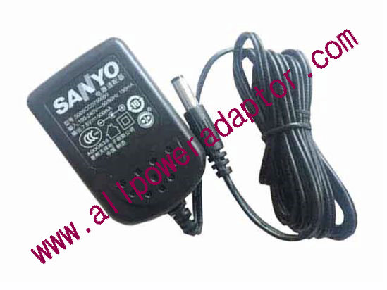 Sanyo AC Adapter (Sanyo) AC Adapter 5V-12V 7.5V 0.5A, 5.5/2.1mm, US 2P Plug, New