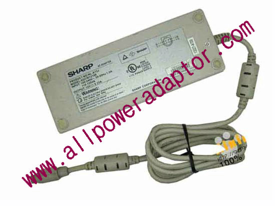 Sharp 0227B12100 AC Adapter 5V-12V 12V 8.33A, 4P P14=V, C14, White