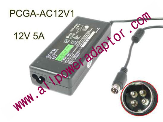 Sony AC Adapter (Sony) AC Adapter 5V-12V 12V 5A, 4P P14=V, 3P