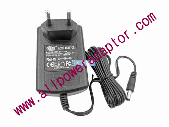WEEQU WEEQU-2410 AC Adapter 24V 1A, 5.5/2.1mm, EU 2P Plug, New